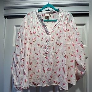 Women’s gauzy ice cream pattern top size XL
